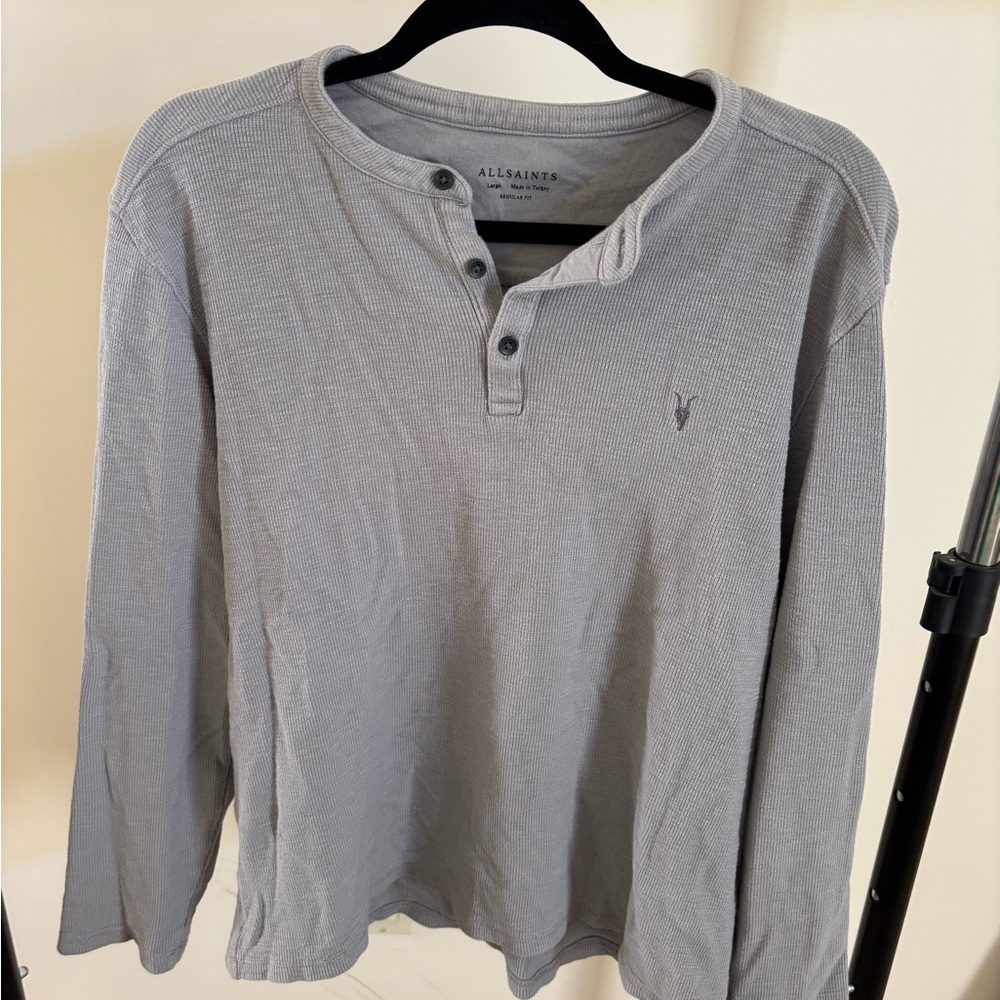 All Saints Men’s Gray Henley